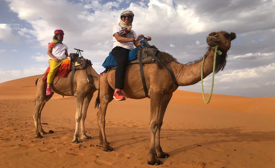Camel ride in the Merzouga dunes